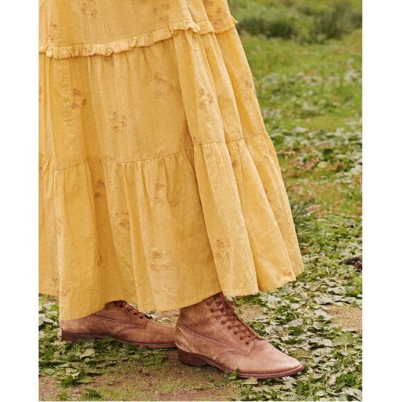 💕THE GREAT💕 The Tea Dress ~ Misted Yellow with Daisy Bouquet Embroidery L NWT - Picture 4 of 16